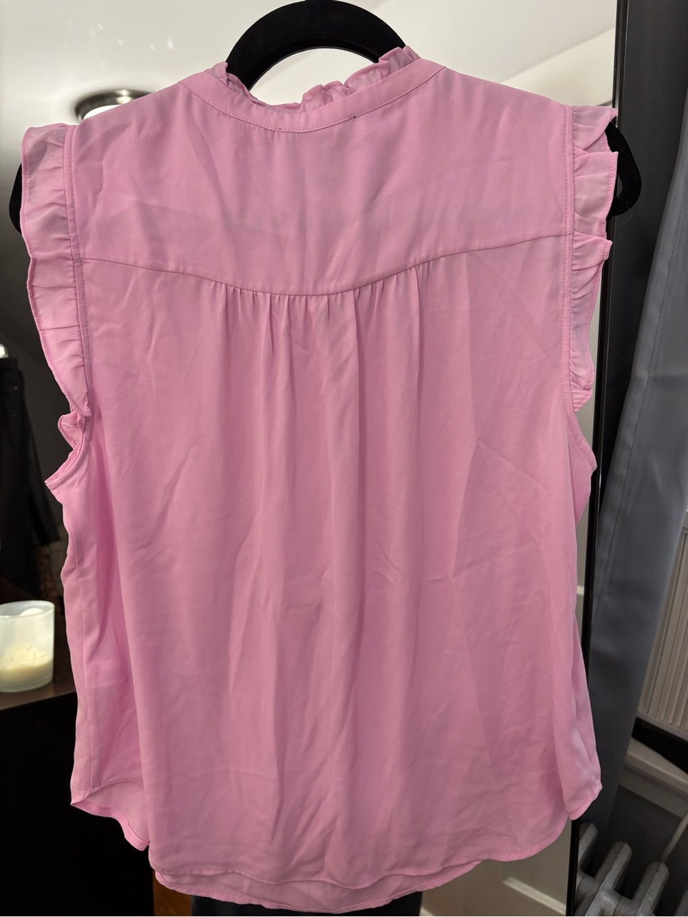DKNY Pink Ruffle Henley Shell - Picture 8 of 8